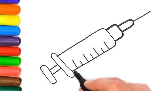 Как нарисовать шприц для доктора. Рисуем вместе с детьми смотреть онлайн