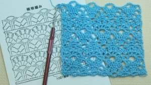 Красивые узоры крючком. Узор+схема. Вязание для начинающих  Crochet pattern Урок 34