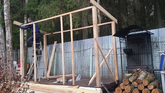 Дровник с хозблоком своими руками... смотреть онлайн