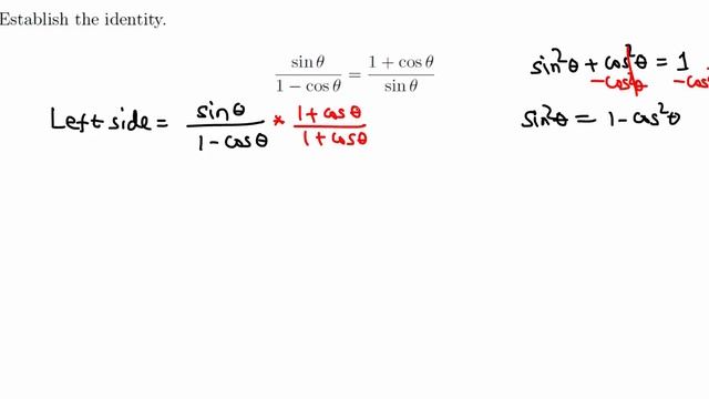 Establishing a trig identity involving sin x and 1 - cos x смотреть онлайн