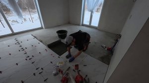 Укладка керамогранита на пол 60/60, большая выкладка