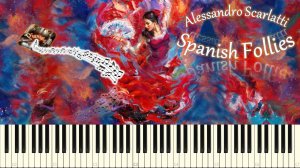 А.Скарлатти - Испанские фолии /A.Scarlatti - Spanish Follies (piano tutorial) [НОТЫ + MIDI]