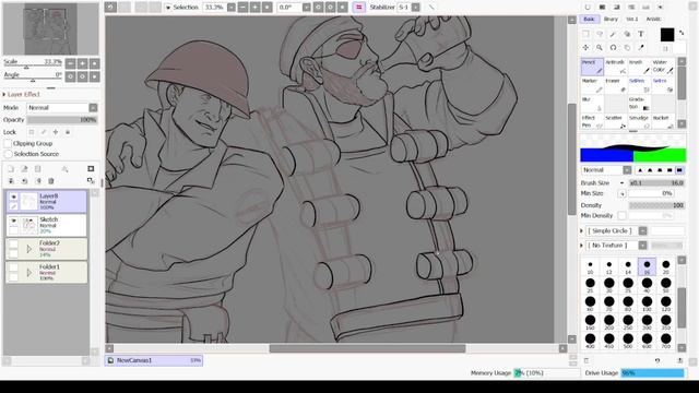 Team Fortress 2: Soldier And Demo (Speedpaint)