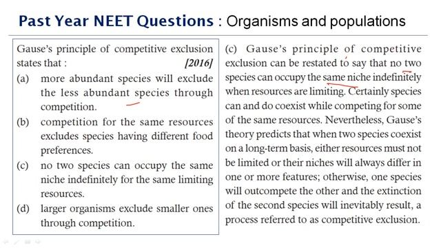 Past Year NEET Questions Organisms and Population Part 3 смотреть онлайн