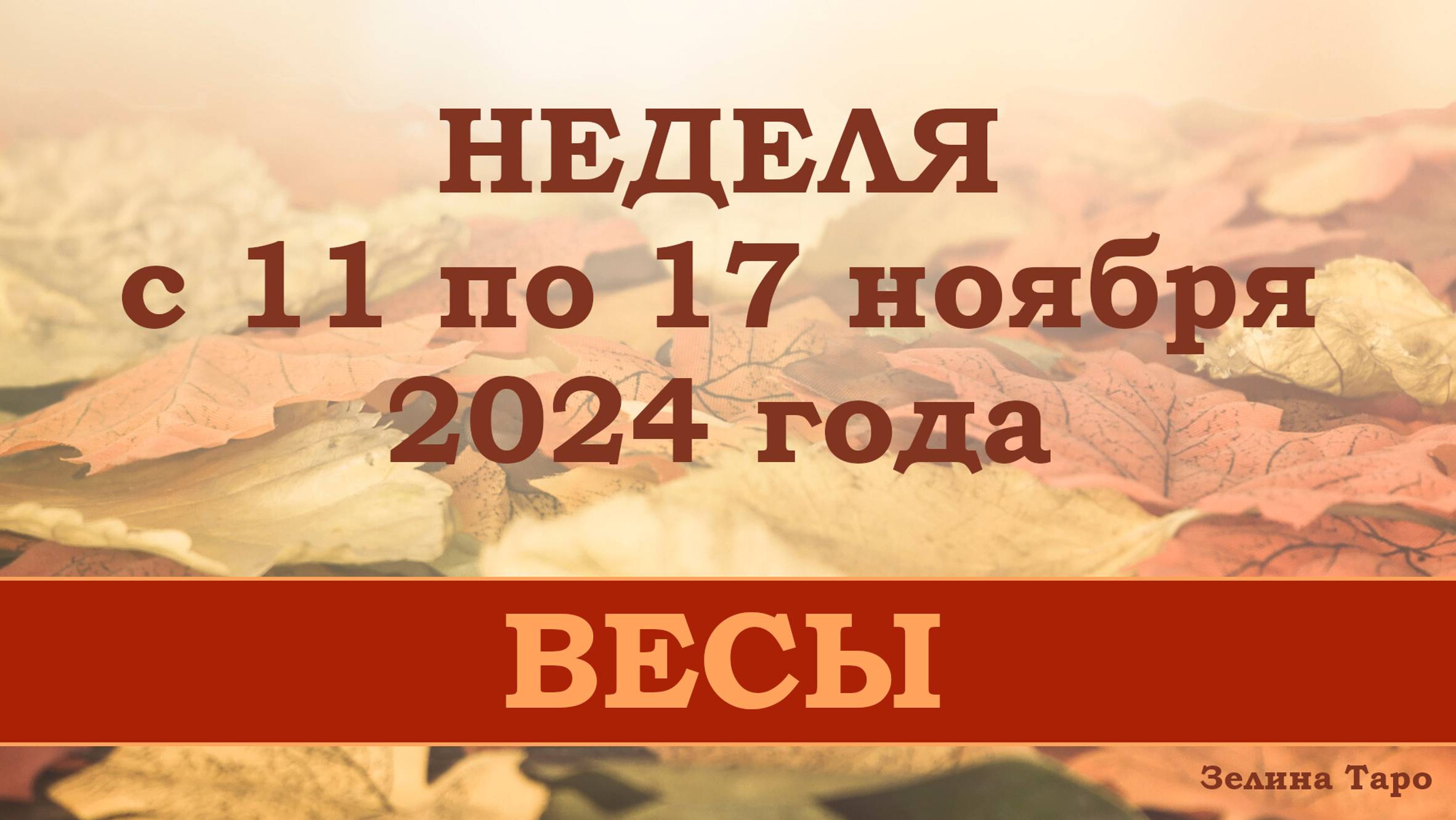 ВЕСЫ | Таро прогноз на неделю с 11 по 17 ноября 2024 года