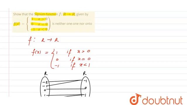 Show that the Signum function f:RrarrR, given by f(x)={(1,xgt0),(0,x=0),(-1,xlt0)) isneither one... смотреть онлайн