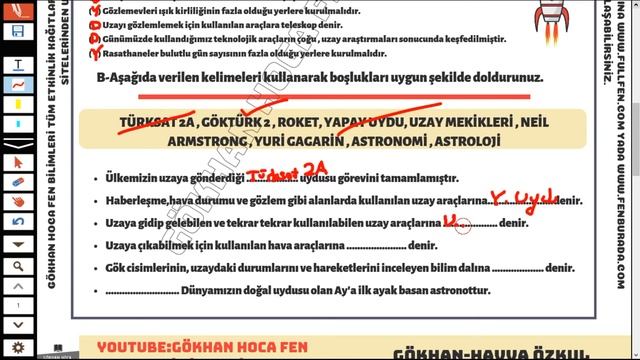 7.SINIF FEN | UZAY ARAŞTIRMALARI | ETKİNLİK KAĞIDI смотреть онлайн