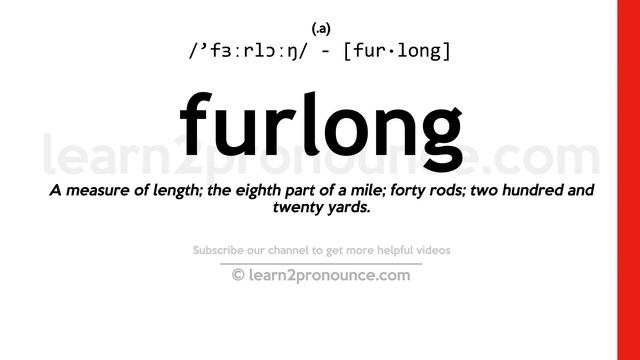 Pronunciation of Furlong | Definition of Furlong смотреть онлайн