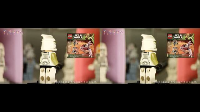 'Clone Trooper Sergeant' Lego Starwars Minifigures 75000 3D (SBS, VR glasses, Google Cardboard) смотреть онлайн