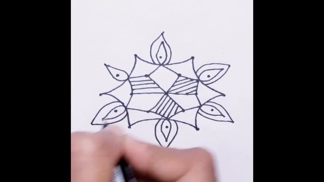 Simple 3x5x3 Dots Beautiful #Muggulu | Easy Rangoli #Kolam #Rangoli #Kolangal Daily Rangoli Design смотреть онлайн