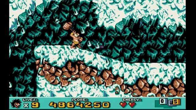 [HD 60fps] Prehistorik 2 (DOS) (Expert) - 100% Walkthrough - Collect All Items