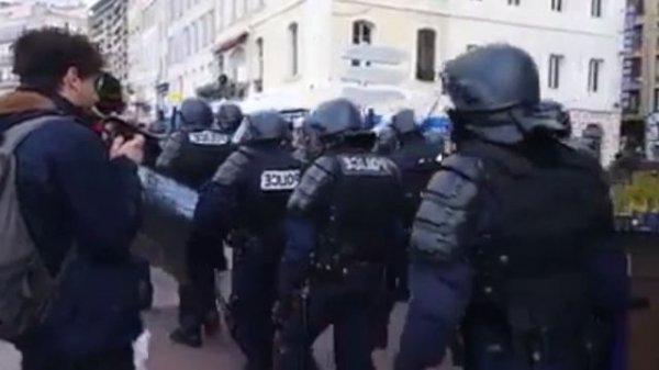 Guy Plays Imperial March on Trumpet in Police March (Meme)