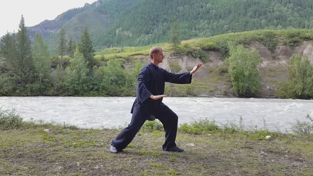 8 forms Taijiquan. Front view. 8 форм тайцзицюань - вид спереди смотреть онлайн