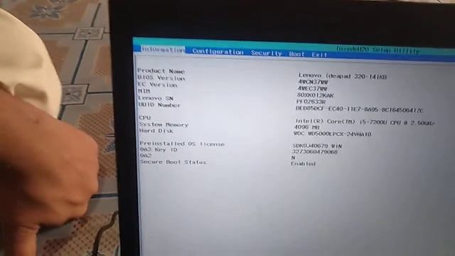 Secure Boot Enable and Disable Lenovo core i 5 смотреть онлайн