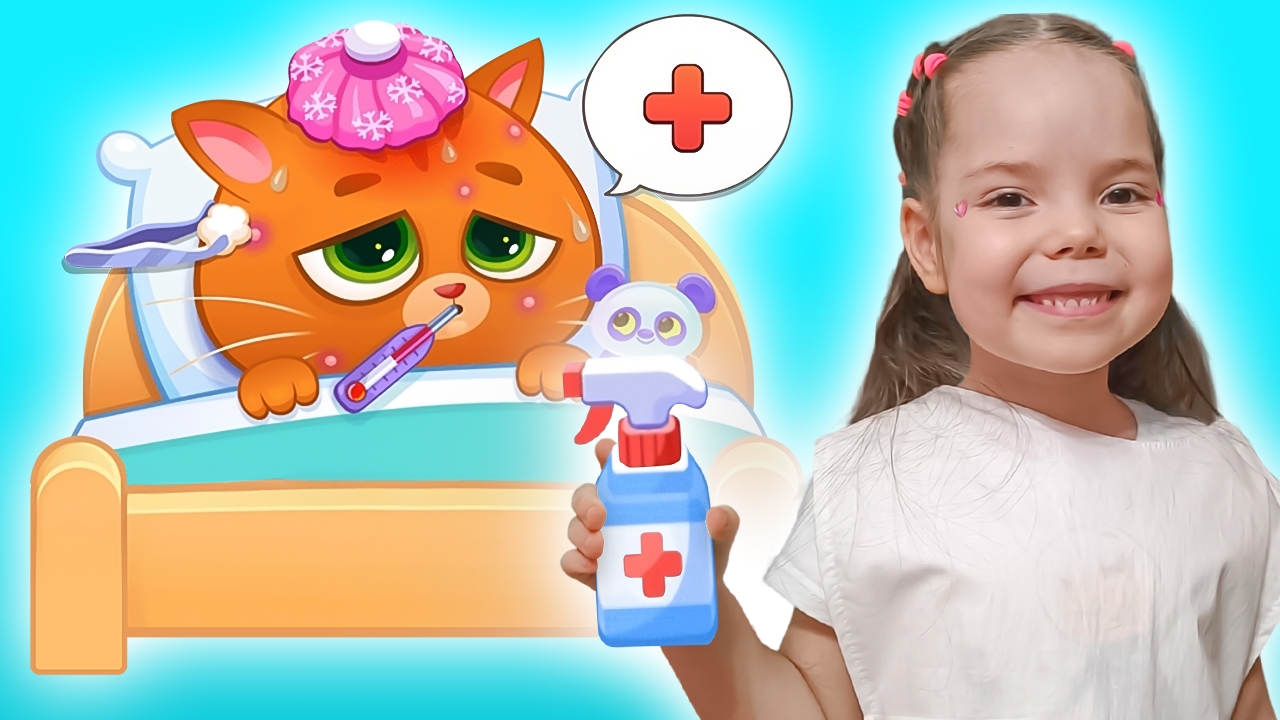 Мультики про котика Bubbu и Настю в больнице | Бубу и Настя заболели смотреть онлайн