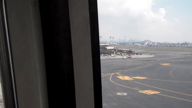 On the monorail airport and NYC skyline in the background смотреть онлайн