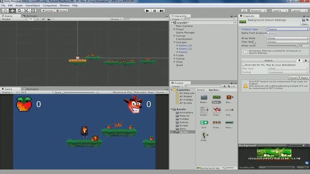 Tutorial Unity | Plataforma 2D | Parte 9: Background Parallax смотреть онлайн