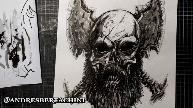 KRATOS SKULL DRAWING / Desenhando CAVEIRA God Of War comic art speedpaint timelapse смотреть онлайн