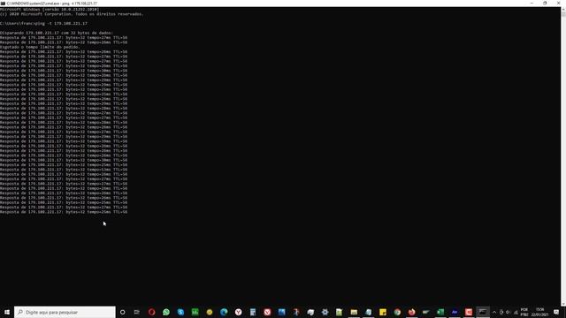 PING TESTE DE CONECTIVIDADE CMD смотреть онлайн