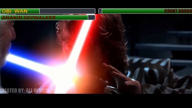 Obi-Wan and Anakin Vs. Count Dooku With Healthbars смотреть онлайн