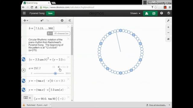 Circular Rhythm Animation with sound using Desmos 3 смотреть онлайн