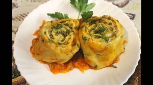 Рулетики  с фаршем и картофелем. Штрули.