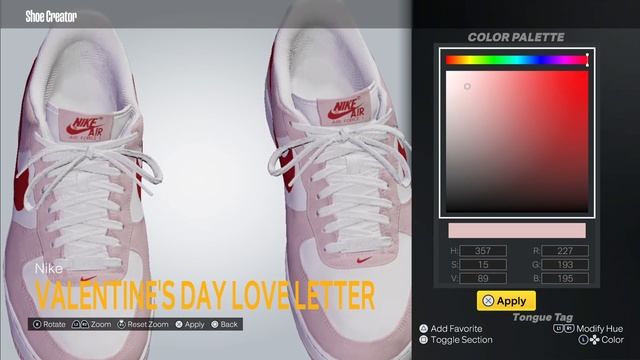 2K23 Shoe Creator: Nike Air Force 1 - Valentine's Day Love Letter смотреть онлайн