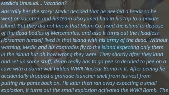 Medic's Unusual Vacation: The Scariest Team Fortress 2 Creepy Pasta of All Time... смотреть онлайн
