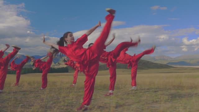 Wushu Training In Nature. Ушу на природе