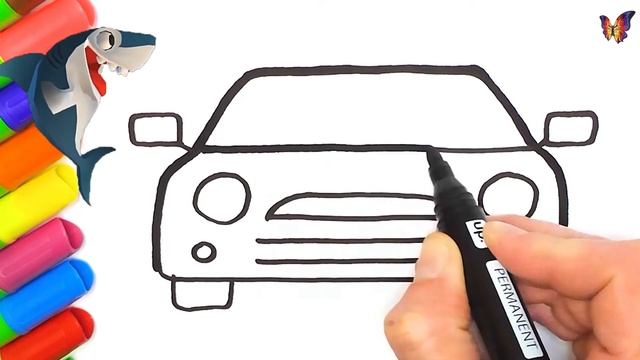 Как нарисовать машину спереди. Нарисуем автомобиль для детей смотреть онлайн