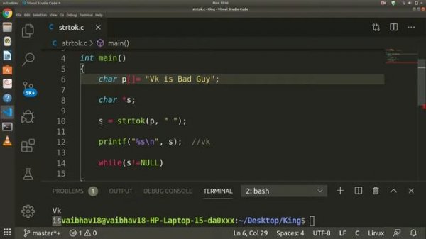strtok() : StringTokenizer  |  C &  C++