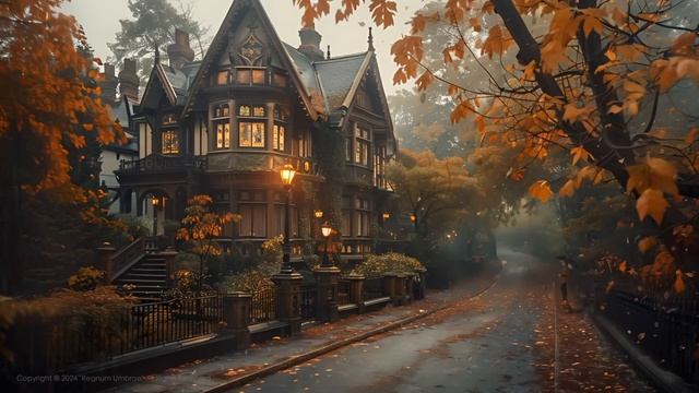 Autumn cosy street 🍁🌨 GOTHIC SOFT PIANO music смотреть онлайн
