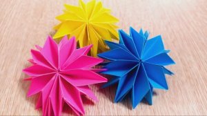 Простые Бумажные цветы. Оригами поделки