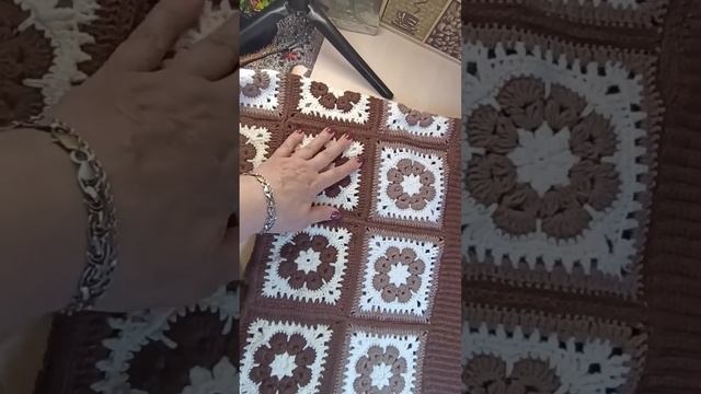 Кардиган из квадратных мотивов , размер 50-52 . #вязаниекрючком #вязаный #кардиган #любимоехобби