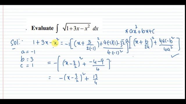 INTIGRATION ( SQRT(1-3X-X^2)) dx = смотреть онлайн