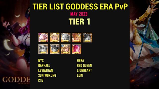GODDESS ERA TIER LIST PVP + BOND tier list MAY 2023 смотреть онлайн