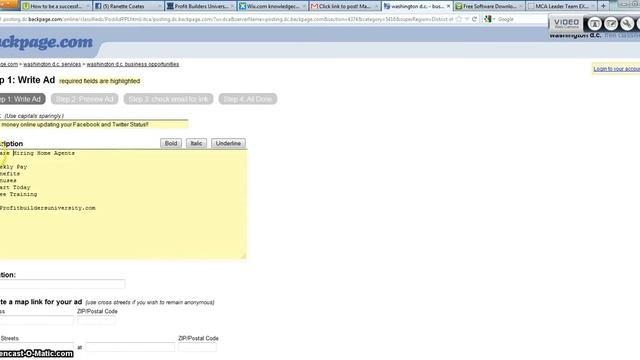 PBU Tutorial: How to post an ad in less than 60 seconds смотреть онлайн