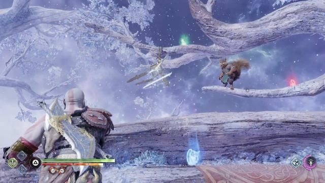 Kratos annoying Ratatoskr, World Tree of Yggdrasil Guardian - God of War Ragnarok смотреть онлайн