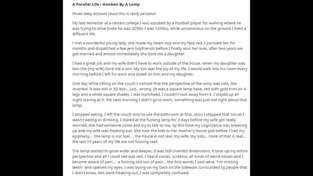 Reddit Bizarre Story - Awoken by a Lamp смотреть онлайн