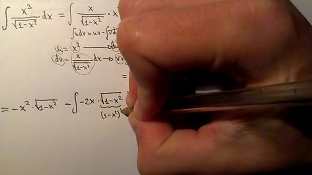 (Method 4) Integral of x^3/sqrt(1-x^2) (by parts) смотреть онлайн