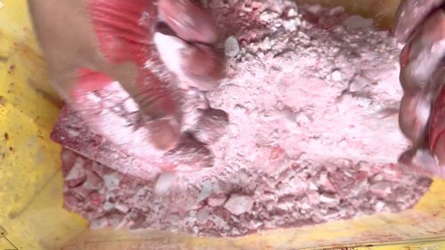 ASMR Gym Chalk Block Crush | RED Electric Bliss Pigment Powder  #gymchalk #asmr  #anxietyaid