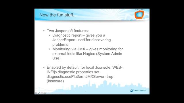 Jaspersoft Tech Talks Episode 20: Monitoring your Jaspersoft Application смотреть онлайн