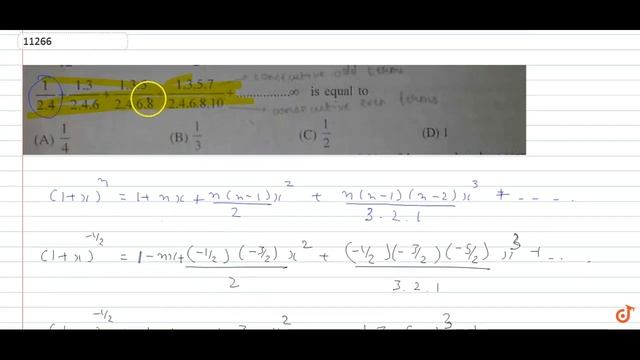 `1/(2.4)+ (1.3)/(2.4.6) + (1.3.5)/(2.4.6.8)+ (1.3.5.7)/(2.4.6.8.10)+....oo` is equal to смотреть онлайн