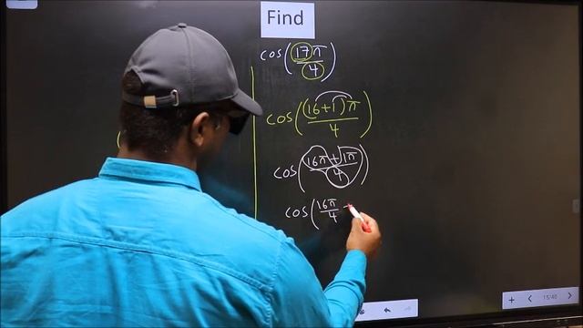 Find   Trigonometry Angle         Cos(17π/4)    =   ?