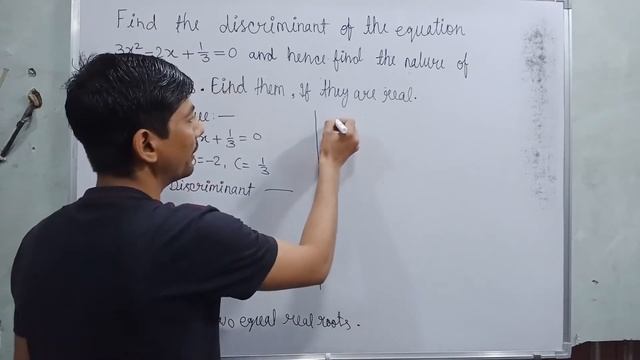 find the discriminant of the equation 3x^2-2x+1/3=0 | determine the nature of its roots | find root смотреть онлайн