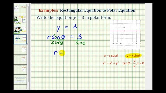 Ex: Find the Polar Equation for a Horizontal Line смотреть онлайн