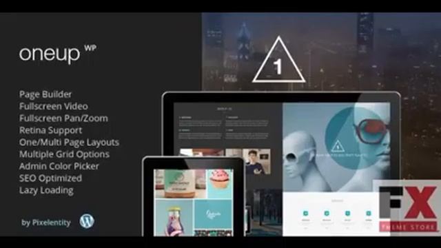 Preview OneUp - One Page Parallax Retina WordPress Theme смотреть онлайн