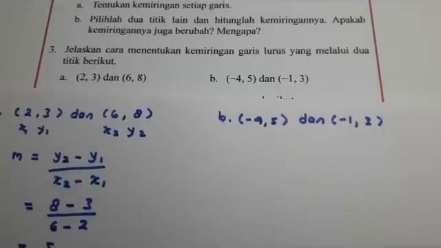 Ayo Kita Berlatih 4.3 nomor 1-6 Matematika kelas 8 Bab 4 Persamaan Garis Lurus - halaman `157 - 158 смотреть онлайн