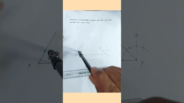 Construct a triangle ABC, in which angle B = 60° , angle C = 45° and AB + BC + CA = 11cm #class_9th смотреть онлайн