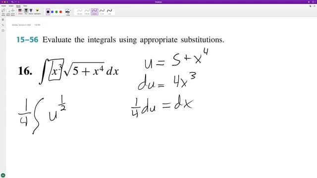 integrate x^3 * sqrt(5 + x^4) dx смотреть онлайн